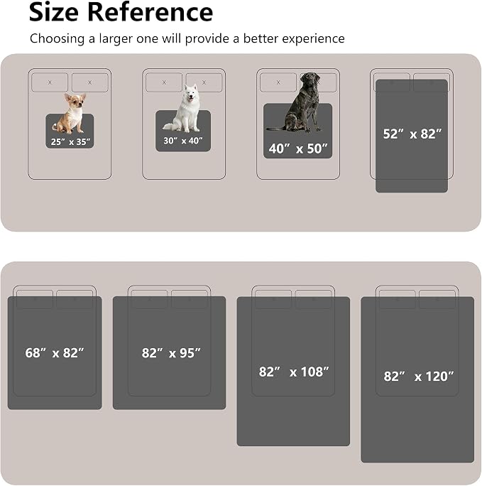 Waterproof Blanket - Reversible Dog Throw as Furniture Protector | Soft Velvet & Flannel, TPU Leak-Proof Liner, Machine Washable, Fits Couch and Bed, 52" x 82", Black/Lightgrey