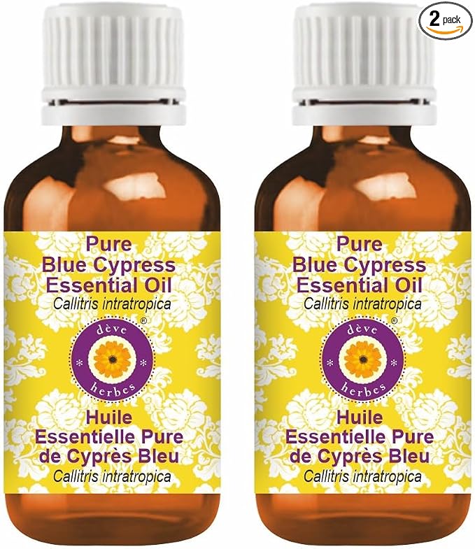 dève herbes Pure Blue Cypress Essential Oil (Callitris intratropica) Natural Therapeutic Grade Steam Distilled (Pack of Two) 100mlx2 (6.76 oz)