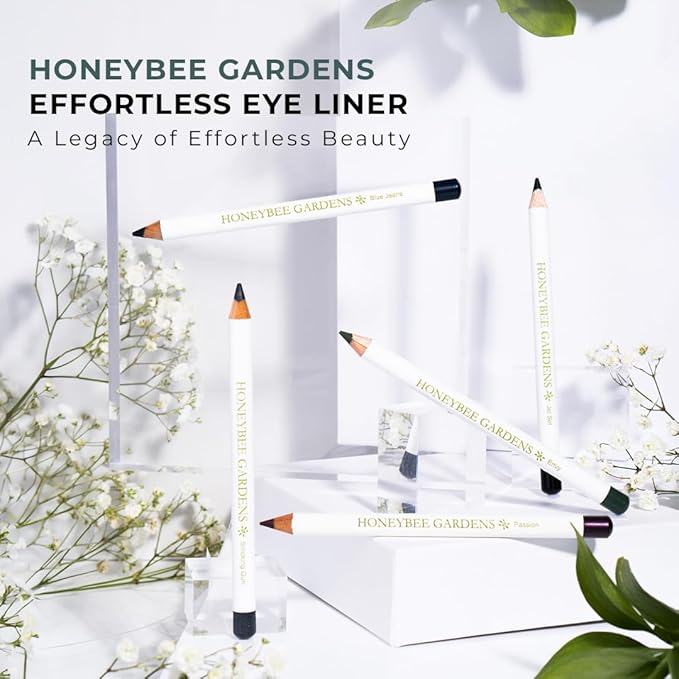 Honeybee Gardens Effortless Eye Liner Pencil, Jet Set Black, Smooth Long-Wearing, Rich Pigment, Vegan & Gluten-Free