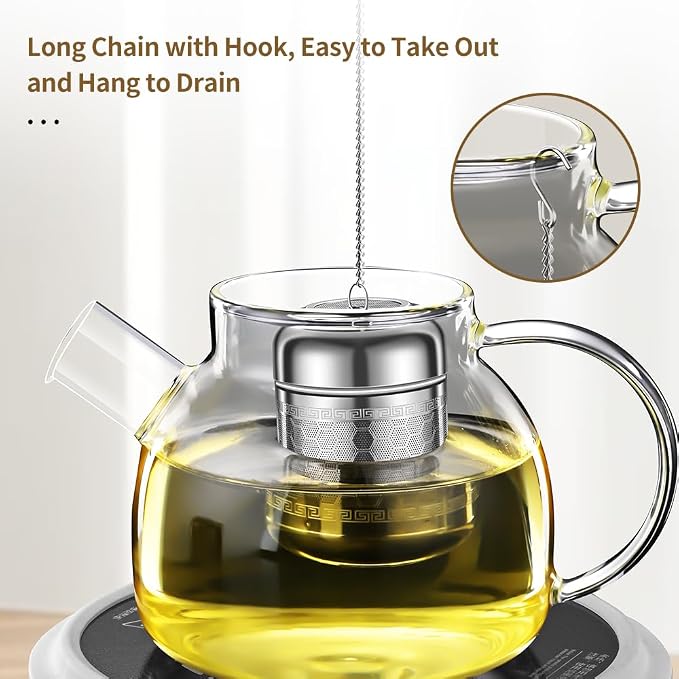 2 Pack 316 Stainless Steel Loose Leaf Tea Infuser – Tea Connoisseur's Choice for White, Green, Oolong, Black, and Herbal Teas (2 Pack - Medium)