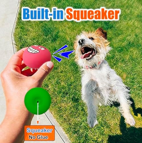 Latex Squeaky Dog Toys for Small Dogs & Tiny Breeds, 2.2" Flat Ball