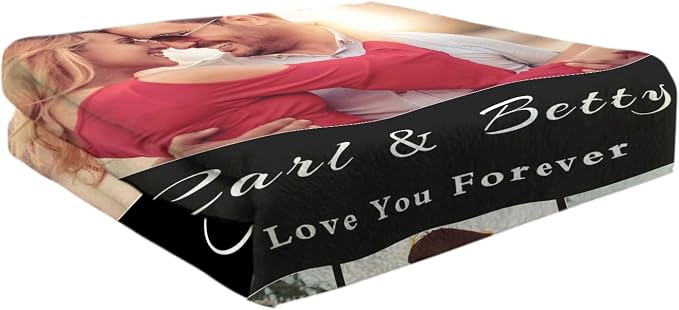 Custom Blanket with Picture Customized Boyfriend Girlfriend Couple Gifts Customized Photos Blankets Personalized I Love You Christmas Valentines Day Birthday Gifts for Men Women Wife Husband