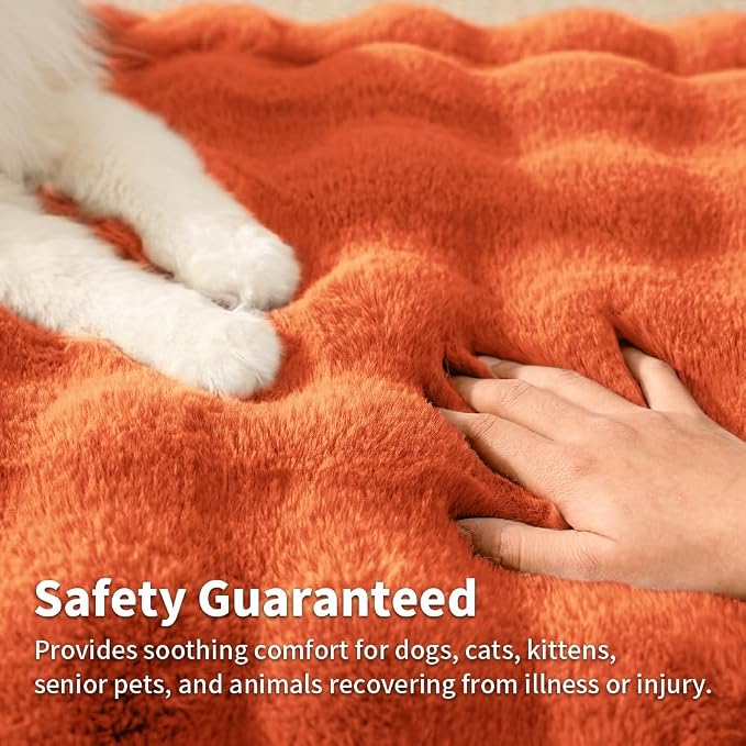 SOMAHE Soft Plush Cat Bed Mat, Machine Washable, Small 23x15 Vibrant Orange | Machine Washable + Non-Slip Paw Bottom: soft cat mat stays fluffy and steadier on floors, couches, and cat trees.