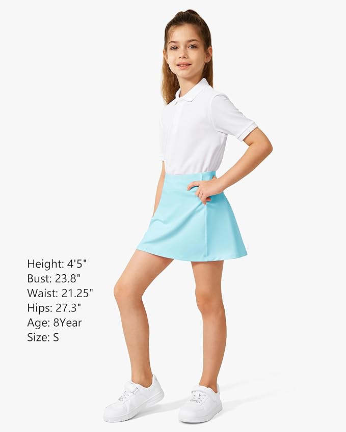 Stelle Girls Tennis Skirts with Pockets Athletic Skorts Inner Shorts High Waisted Sports Golf Running Skirt
