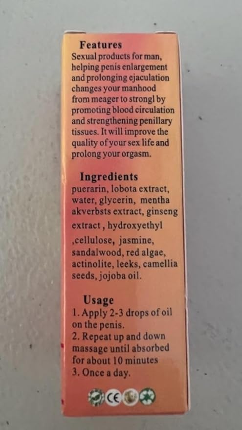 Massage Oil for Men, Male Enlarger Oil Growth Oil Fast Big Thick Long by CrazyLife for Men Enlargement 10ML by Tonisabery (3)