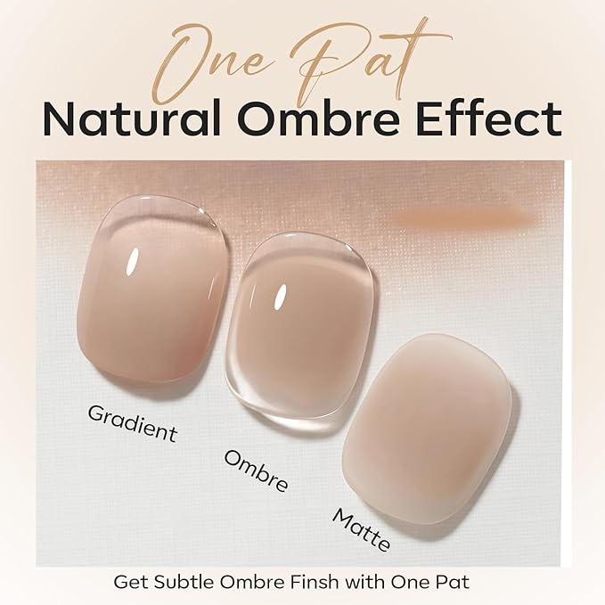 modelones Patting Gel Nail Polish Kit with Preserve Color Top Base Coat, Nude Color Pat Paint Gel Pigmented for Ombre & Gradient & Blush Blooming & French Tip Aura Nail Art Set for Women