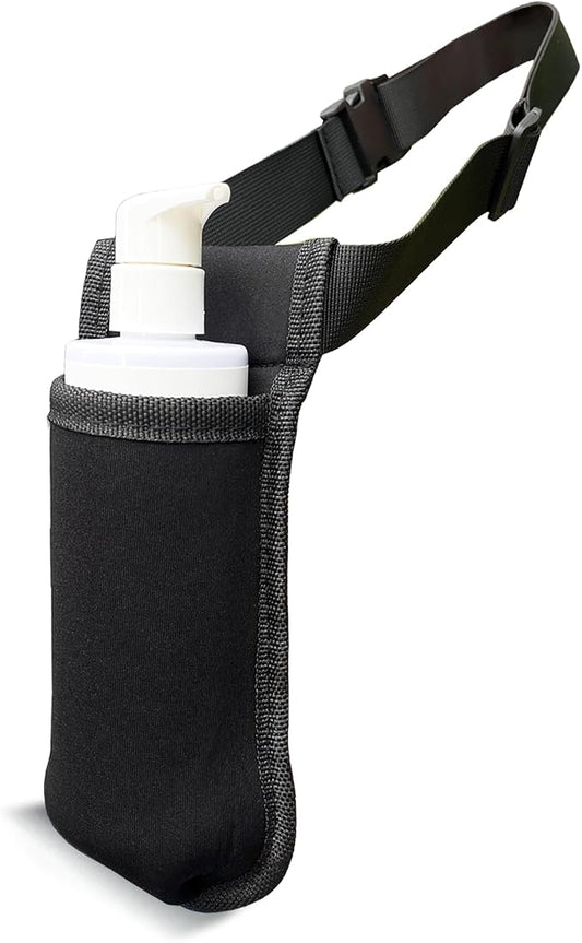 Massage Oil Holster,Portable Therapist Bag with Adjustable Waist Strap,Black Lotion Holder Organizer for Spa Treatments Professionals,Machine Washable (Black, Large, 1)