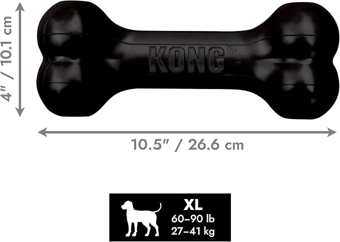 KONG Extreme Goodie Bone, Natural Rubber, Black, for Extra Large Dogs
