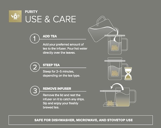 Teabloom Patent-Pending Purity Glass Tea Infuser with Lid – 3.3 Borosilicate, Laser-Perforated Filter, Universal Fit for Cups & Teapots, Toxin-Free Brewing for Whole-Leaf Tea