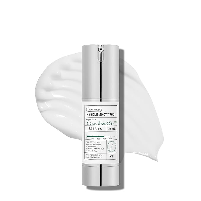 VT COSMETICS CICA Reedle Shot 700, Spicule Microneedling Serum for Pore Care&Exfoliation, Exosome&Centella Asiatica for Glass Skin, Acne&Blemish Care, Korean Liquid Skin Booster (1 Fl Oz / 30ml)