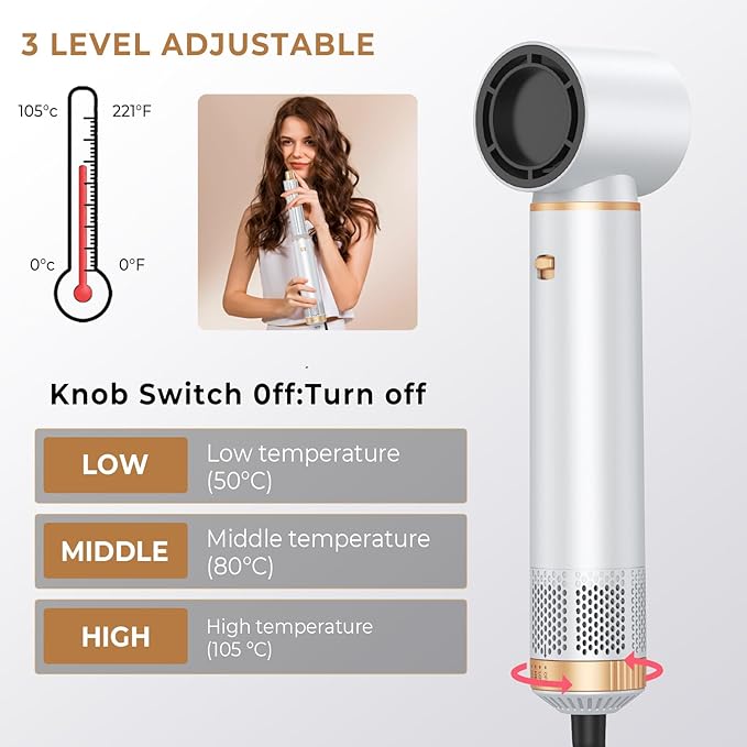 5 in 1 Hair Dryer Brush Set, Negative Ion Blow Dryer Brush Upgrade Hot Air Brush Air Styler Curling Wrap Air Curler, Curling Iron Hair Styling Tools As A Gift for Straight/Curl/Drying/Smoothing