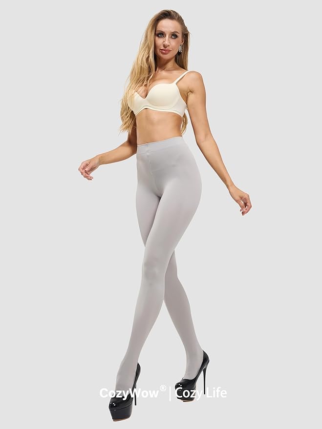 CozyWow Women's 80D Soft Opaque Tights, High Waist Solid Color Womens Tights with 30+ Colors