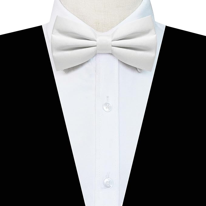 JEMYGINS Solid Color Pre-tied Bow Tie Adjustable Bowtie for Men