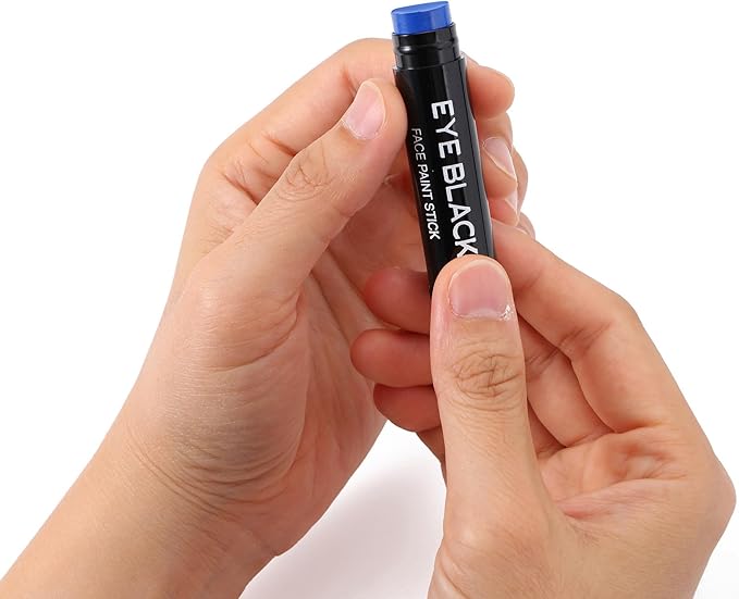 CCbeauty Blue Glitter Eye Black Stick for Baseball Football Softball Lacrosse Sport Accessories, Anti-Glare Eyeblack, Waterproof Face Paint, Last All Game, Smooth Application, High Pigmented Color