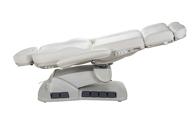 Silver Fox - Facial Chair for Esthetician, Electric Spa Treatment Chair with 4 Motors, Professional Beauty Bed, Adjustable Salon Treatment Table with 240° Rotation - 2246EB, Ivory