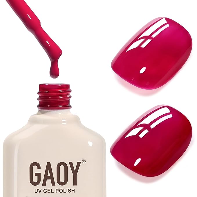 GAOY Red Gel Nail Polish, 16ml Soak Off Gel Polish, UV Light Cure for Nail Art DIY Manicure at Home, 4159 Midnight Rose
