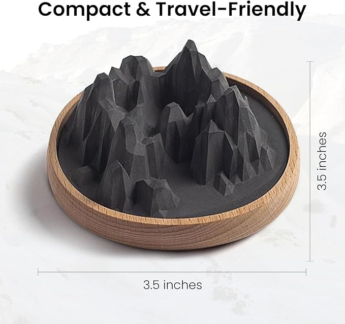 Aroma Diffuser Diatomite Mountain Stone with Wooden Stand Essential Oil Diffuser with Aromatherapy Fig Fragrance Oil Diffusers for Home, Room Decor | 10 ML (Diatomite Mountain Aroma Stone (Black))