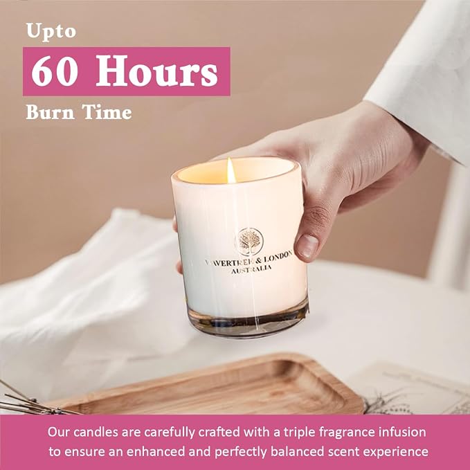 Wavertree & London Organic Flower Market Scent Soy Wax Candle | Non Toxic 100% Cotton Wick Triple Scented Pure Natural Soy Wax Candles, Hand Poured in Australia | 60 Hours Burning Time, 11.66 Oz