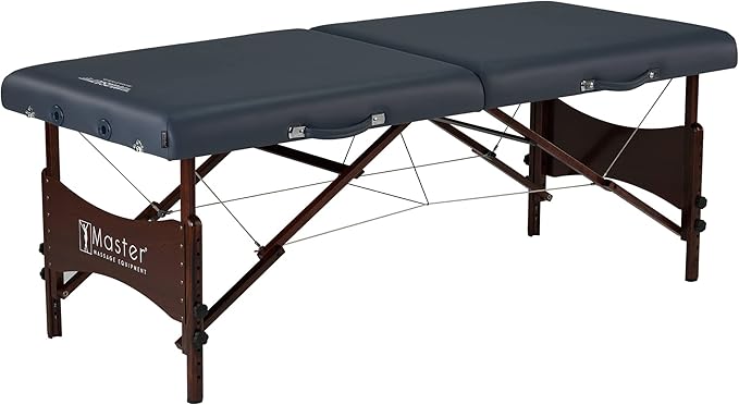 Master Massage Newport 30" Professional Portable Massage Table Package in Royal Blue with Ambient Lighting System