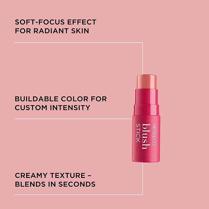 ARTDECO Blush Stick Hollywood – Cream Blush with Buildable Color – Easy to Blend Makeup Stick for a Fresh & Natural Finish – Vegan & Cruelty Free – 0.17 oz