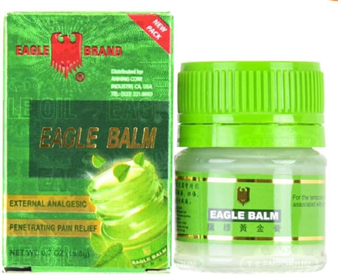 3 Packs - Twin Green Balm Essential Oil - Sau Hu Dau Green Balm Hieu Con O - 20g per Glass Jar x 6 Jars per Order