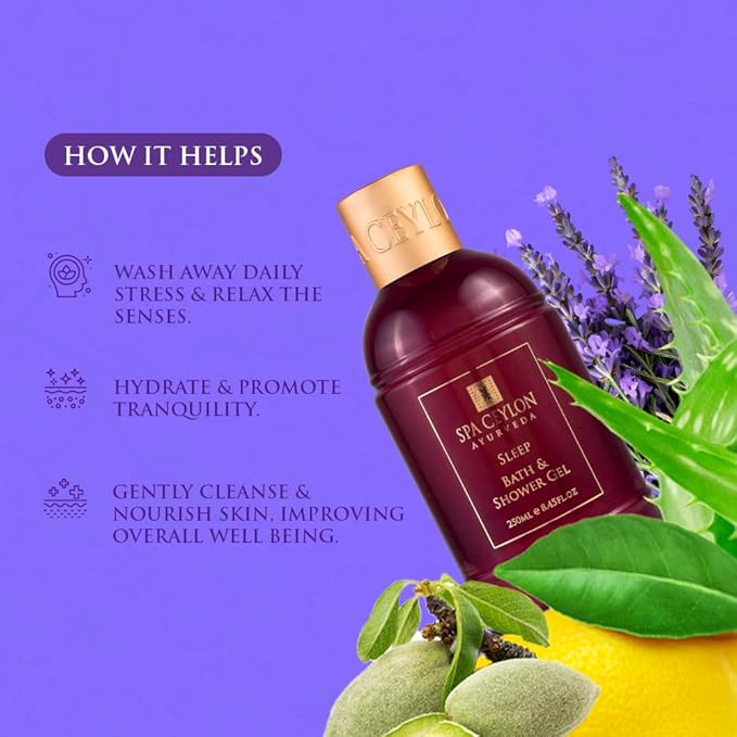 SPA CEYLON SLEEP Bath & Shower Gel | Mild Cleansing Formula | Calming & Relaxing | Nourishes Skin | Vegetarian | Suitable for all skin types