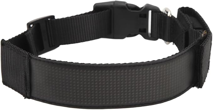 Programmable LED Dog Collar with 7 Flashing Modes Rechargeable High Visibility Polyester Ribbon for Night Walks Red