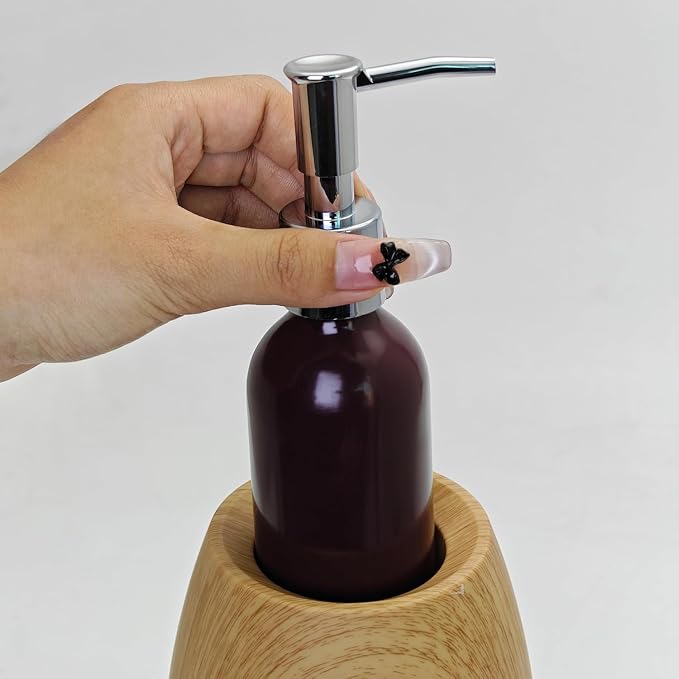Elitzia Massage Oil Warmer Use Parts Pump Bottle 1 Pack 8.45oz/250ml Aluminium Pump Bottles for Solution Gel Lotion and Cream Use Suitable for ETAW02S ETAW03 ETLB01 ETLB02 ETOH843N ETOH843NB(Brown)
