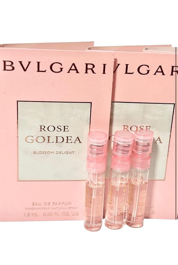 BVLGARI Sample Perfume Rose Goldea Blossom Delight EDP Spray Sample Vials1.5 ml / 0.05 Fl Oz Women Perfume Set of 3