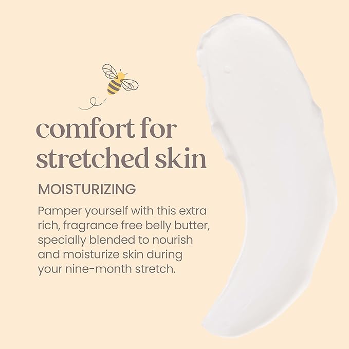Burt's Bees Christmas Gifts, Mama Belly Butter, Stretch Mark Cream for Pregnancy Massages Body & Reduces Scar Appearance, Prenatal & Postnatal Skin Care, Shea Butter & Vitamin E Rich Formula, 6.5 Oz
