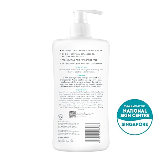 Suu Balm Intense Itch Relief Cream, Anti Itch Lotion for Sensitive Skin, Eczema, Psoriasis & Extreme, Very Severe & Dry Skin, Derm Formula, Menthol & Ceramides, 11.83 fl oz