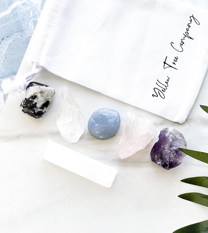 Anxiety & Stress Relief Crystal Set | Calming Healing Stones for Relaxation, Emotional Balance & Grounding | Meditation & Mindfulness Crystals Gift