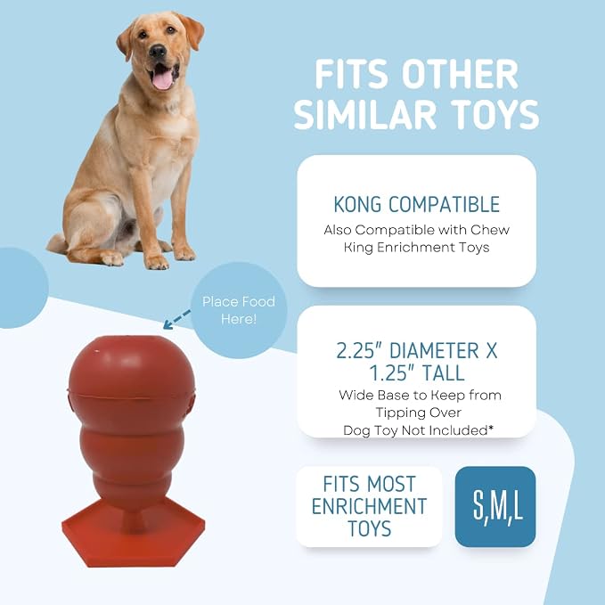 Freezer Holder & Packing Stand Compatible with Kong Dog Toys & Other Enrichment Toys | Enrichment Prep Stopper Stand Accessory for Dogs | Made in USA (Red SM, MED, LG)