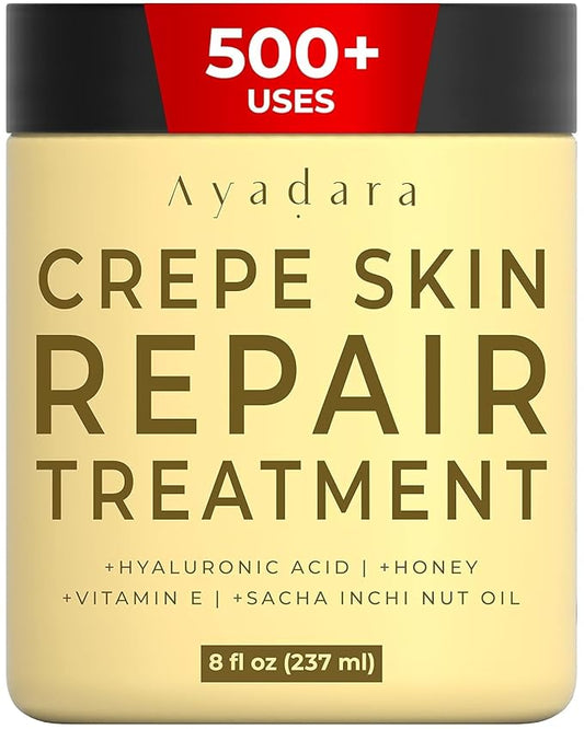 Crepey Skin Repair Treatment 8oz, Firming Lotion for Loose Skin, Crepe Corrector Collagen Cream for Body Tightening, Wrinkle Cream for Face, Neck, Arms and Legs, 500+ Uses