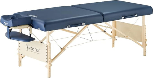 Master Massage Coronado Portable Massage Table Pro Package- Adjustable Height, Working Capacity of 750 lbs. and 3-Inch Foam Cushioning- Tattoo Bed, Lash Table- Royal Blue