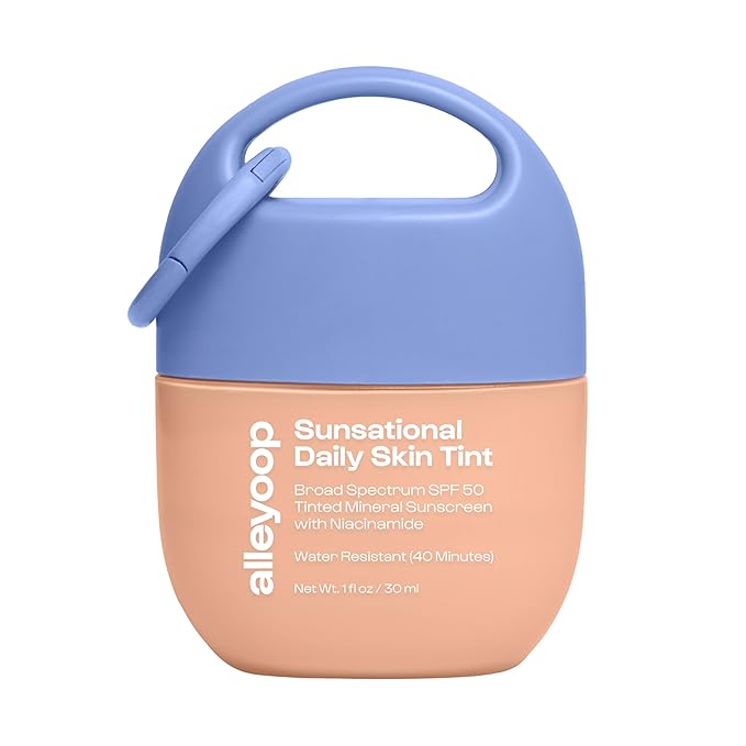 Alleyoop Sunsational Tinted Moisturizer SPF 50 for Face Broad Spectrum – 100% Mineral Face Sunscreen with Jojoba, Hydrating & Soothing Tinted Sunscreen, Vegan & Cruelty-Free (Solar)