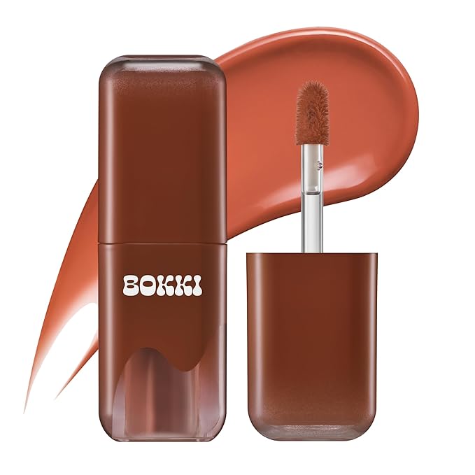 BLACK ROUGE Glow Bokki Tint, GB09 Rice Beige – Korean Lip Tint Inspired by Tteokbokki, Non-Sticky Long-Lasting Lip Stain with Glossy Finish, Cute Stickers – Original Red, Rose, Soy