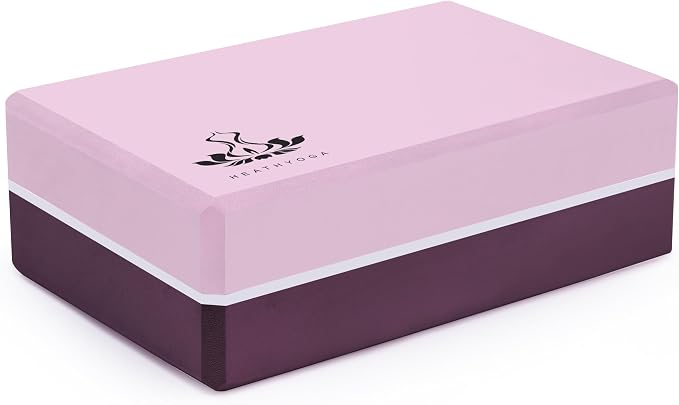 Heathyoga Yoga Blocks 2 Pack with Strap, High Density EVA Foam Yoga Block and Yoga Strap Set to Support and Improve Poses and Flexibility