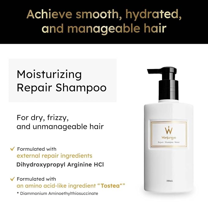 Wonjungyo Shampoo and Treatment Set – Moisturizing Repair Hair Care for Dry & Damaged Hair, K-Beauty, Made in Japan