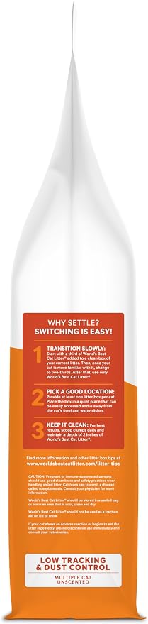 World's Best Cat Litter, Low Tracking & Dust Control, Unscented, 32 lb Bag
