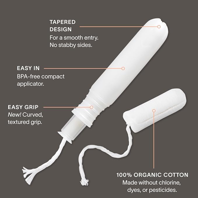 Cora Organic Cotton Tampons Multipack (18 Regular, 18 Super Tampons)