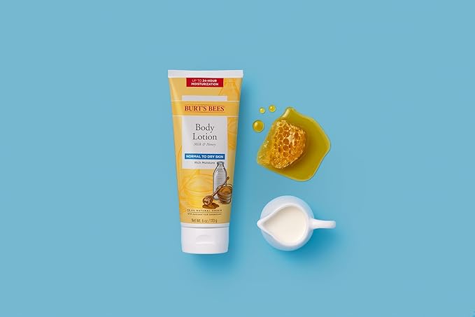 Burt's Bees Body Lotion for Normal to Dry Skin with Milk & Honey, 6 Oz (Package May Vary), (Pack of 6)