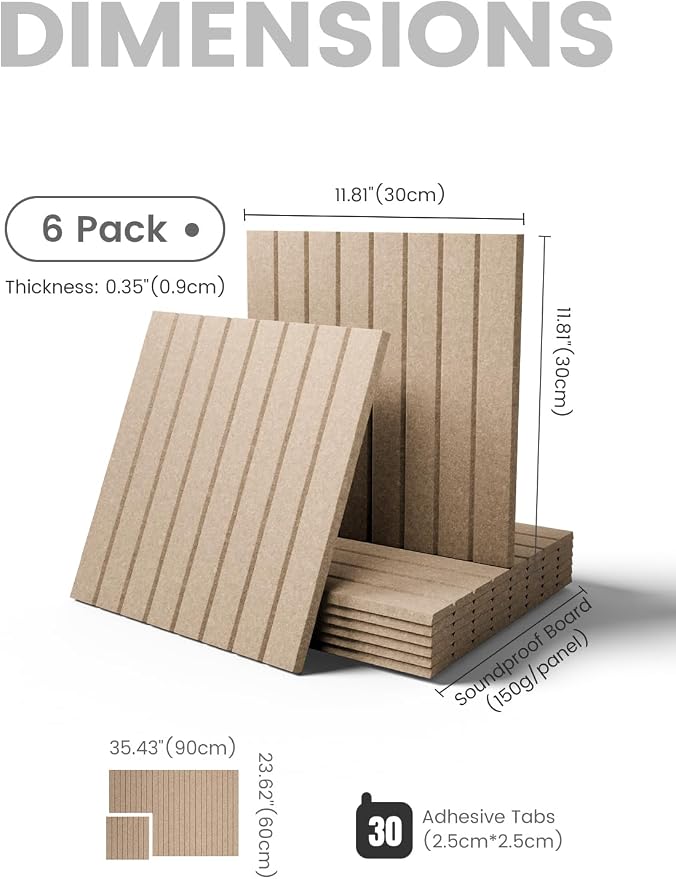 Fluxynara 36" x 24" Large Felt Bulletin Board, Taupe | 6 Pack Cork Board Alternative with 30 Safe Adhesive Tabs, Pin Boards for Wall Decor, Home, Office, Classroom,Dorm
