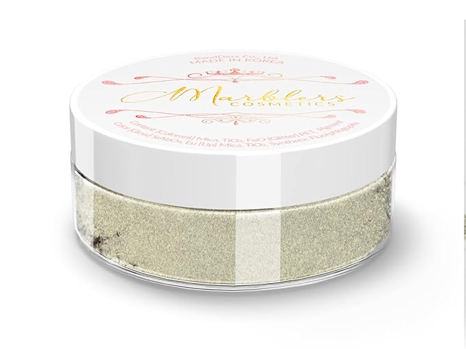 MARBLERS Chunky Natural Mica Powder [Warm Space Pearl] 0.11oz (3g) | Highly Pigmented | Non-Toxic, Vegan, Cruelty-Free | Eyeshadow, Body Butter, Nail Polish, Nail Art | Party, Body, Face Makeup