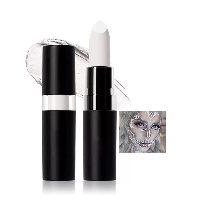 White Body Paint, Foundation Cream Makeup, Face and Body Paint Stick for Halloween Joker Zombie Vampire Skeleton Skull Special Effects Mime Makeup (04# White)