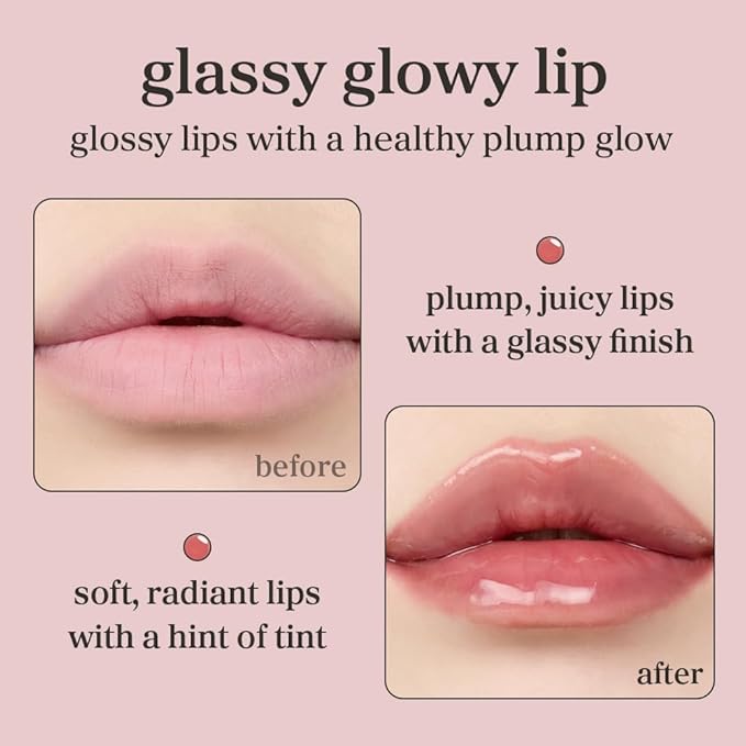 NOONI Korean Lip Oil - Appleginseng | Lip Stain, Gift, Long-Lasting, Moisturizing, Plumping, Revitalizing for Dry Lips, Waterproof, No Peel Off, Korean Lip Tint, Stocking Stuffers, 0.12 Fl Oz