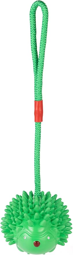 Fuzzl Eco Rubber Chuck & Treat Hedgehog - Green - Long Lasting Dog Chew Toys for Aggressive Chewers Strong Dog Toy for Dogs Durable Puppy Toys