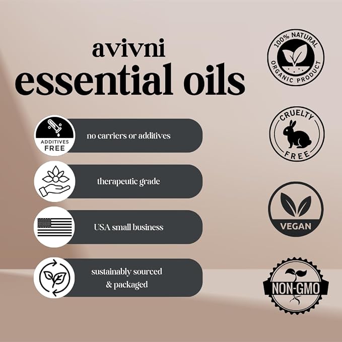 Avivni Australian Sandalwood Essential Oil - 100% Pure & Natural, Undiluted for Aromatherapy, Hair, Diffuser (0.33oz - 10ml)
