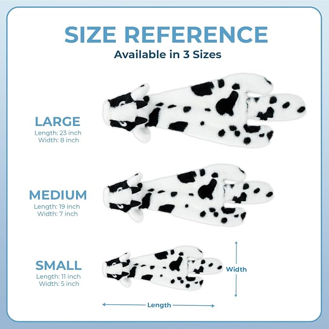 Best Pet Supplies 2-in-1 Stuffless Squeaky Dog Toy - Cow, Small | No-Stuffing, 2 Built-in Squeaker, No Mess, Soft, Interactive Indoor & Outdoor Play, Lightweight, Perfect for Moderate Chewer