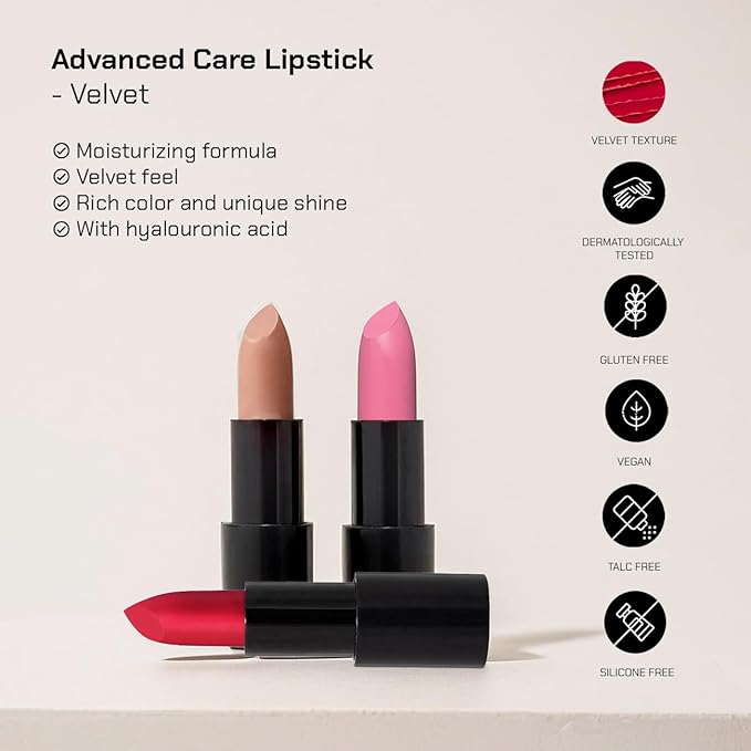 Radiant Professional Advanced Care Lipstick - Ultra Nourishing, Moisturizing Long Lasting Matte Lipstick With Vitamin E- UVA UVB Filters - VELVET (30 RIPE PLUM)